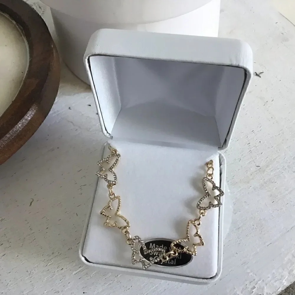 Swarovski Crystal Open Butterfly Necklace. - Picture 2 of 6